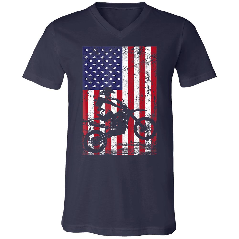 Unisex V-Neck T-Shirt - WD6HWMAT - Navy - 2