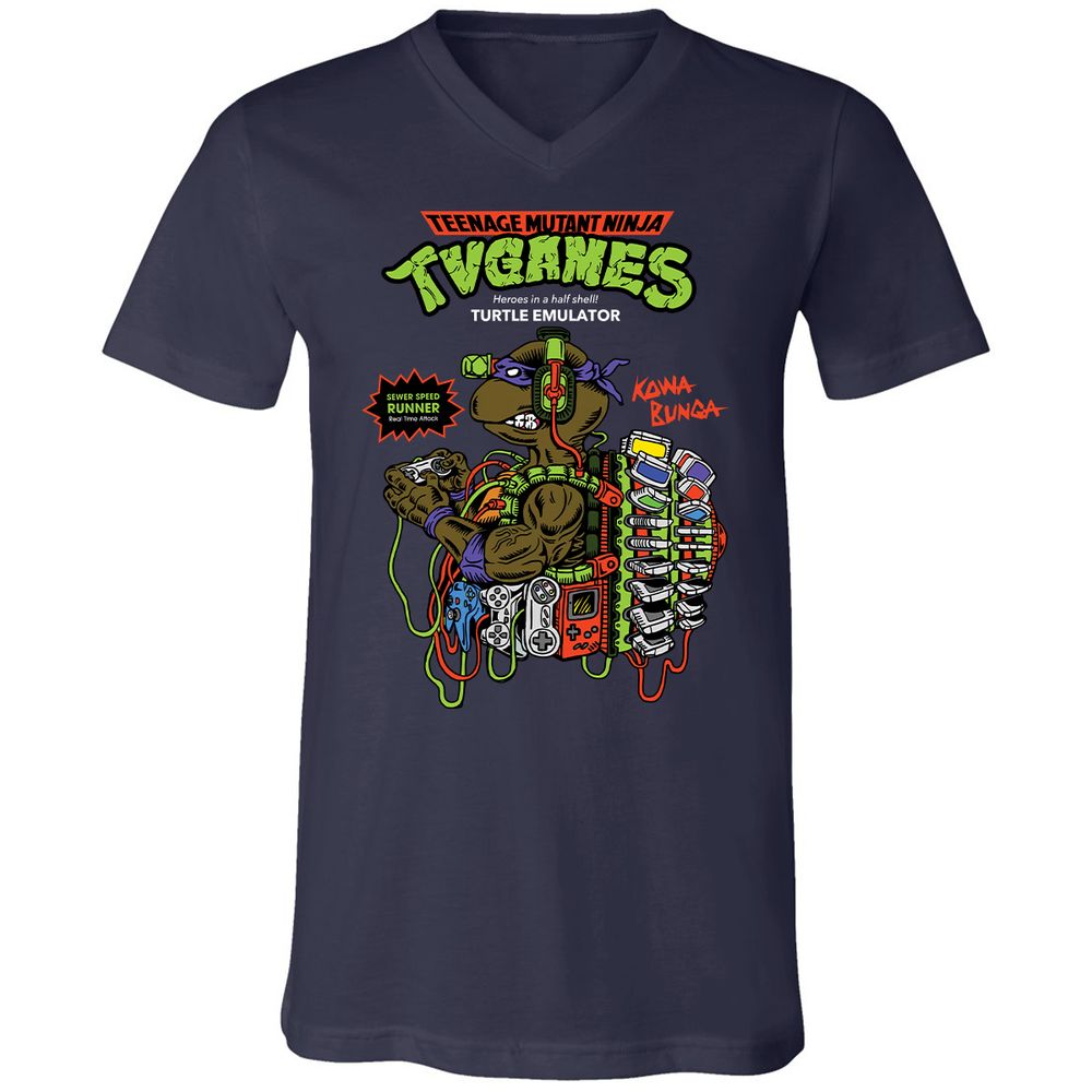 Unisex V-Neck T-Shirt - ADB2KW14 - Navy - 2