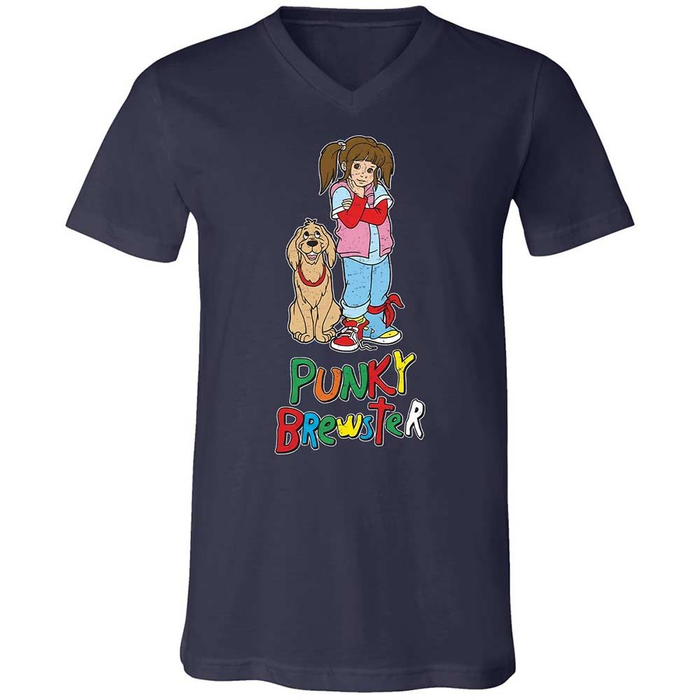 Unisex V-Neck T-Shirt - 37G7L8KB - Navy - 2
