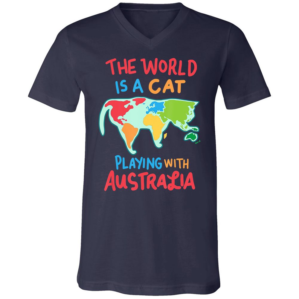 Unisex V-Neck T-Shirt - ZM4JXSAH - Navy - 2