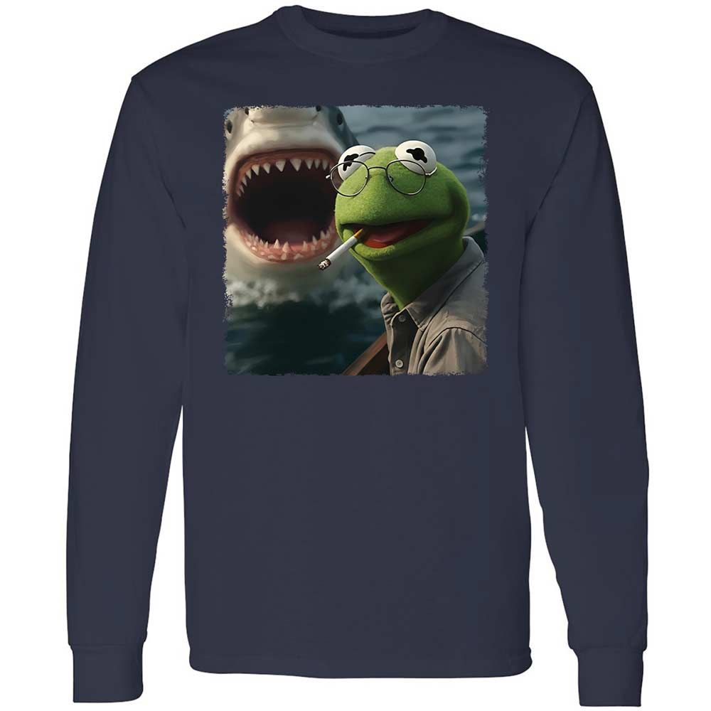 Long Sleeve T-Shirt - HNDVU18Y - Navy - 2