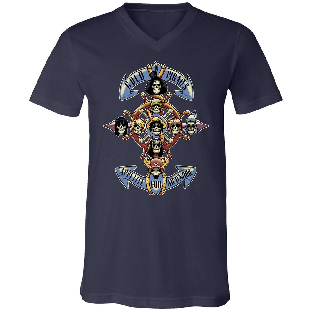 Unisex V-Neck T-Shirt - NPJ5LTPQ - Navy - 2