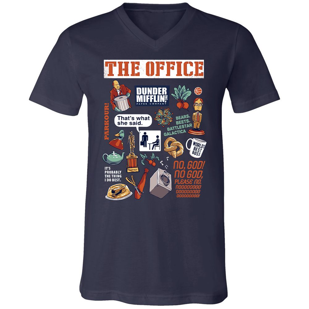 Unisex V-Neck T-Shirt - 3SD8TDVT - Navy - 2