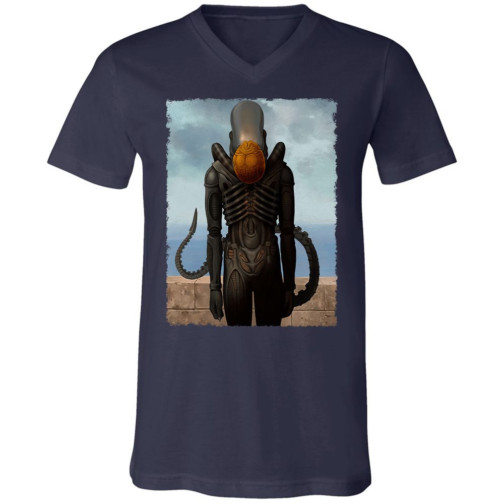 Unisex V-Neck T-Shirt - 46B89TEU - Navy - 2