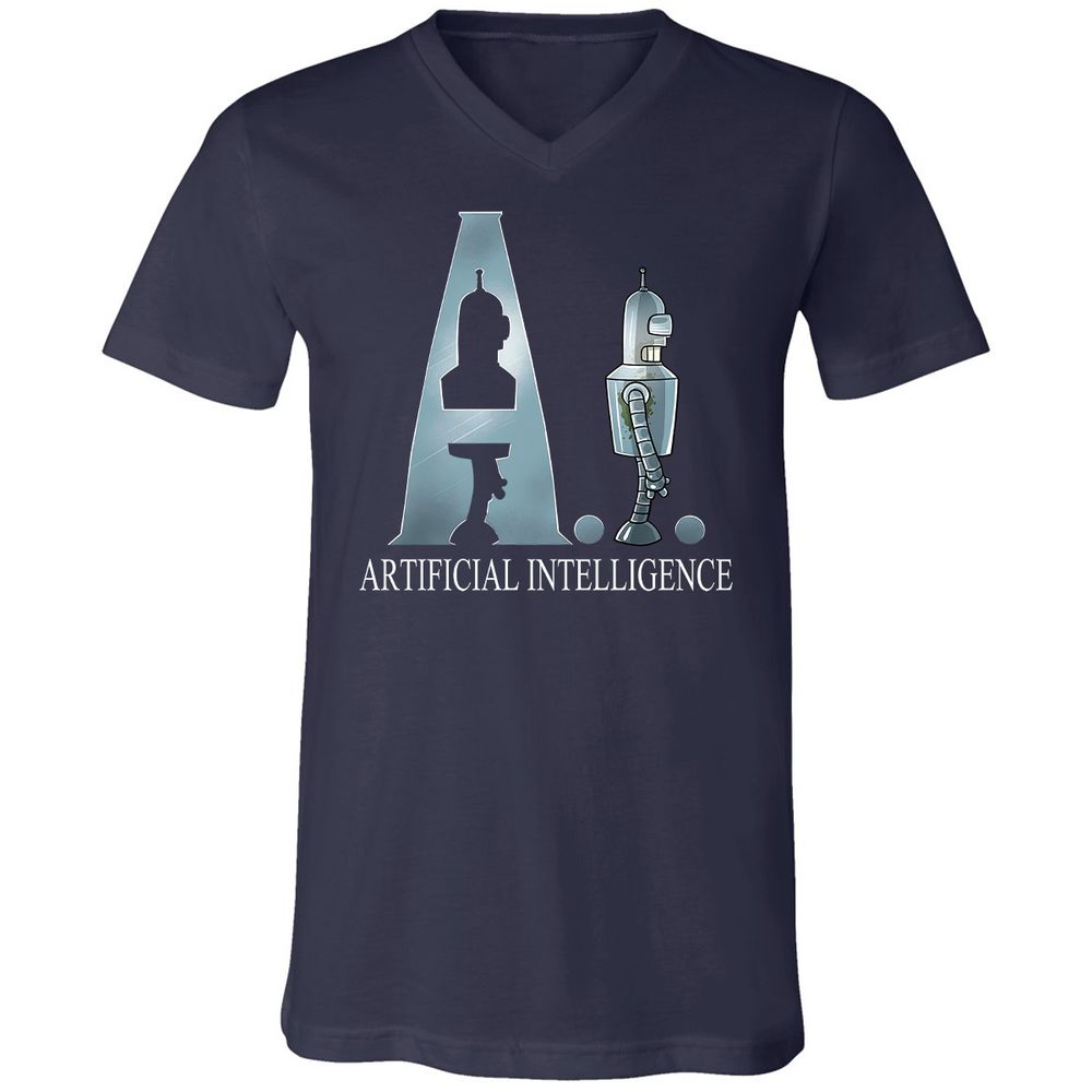 Unisex V-Neck T-Shirt - VZ78RP54 - Navy - 2