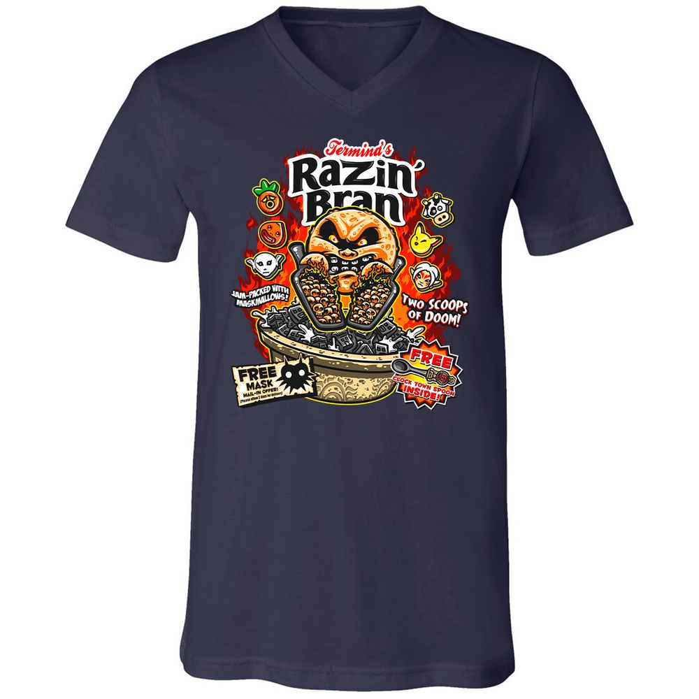 Unisex V-Neck T-Shirt - DCUXZQNJ - Navy - 2