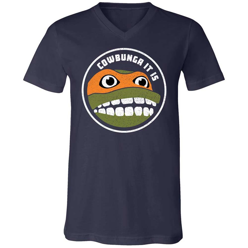 Unisex V-Neck T-Shirt - 7FSP8CW6 - Navy - 2