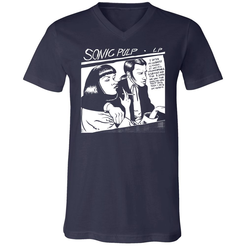 Unisex V-Neck T-Shirt - VZ8TQNLR - Navy - 2