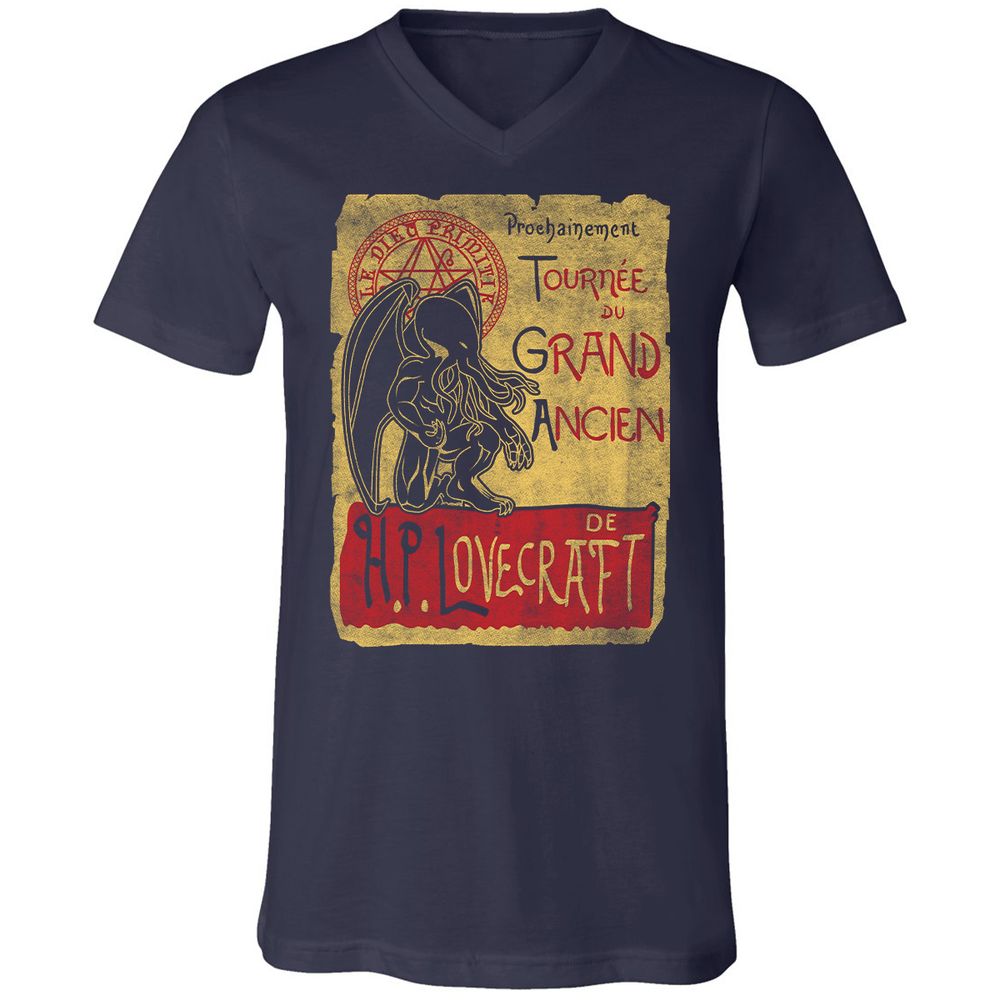 Unisex V-Neck T-Shirt - 8J2CCYD3 - Navy - 2