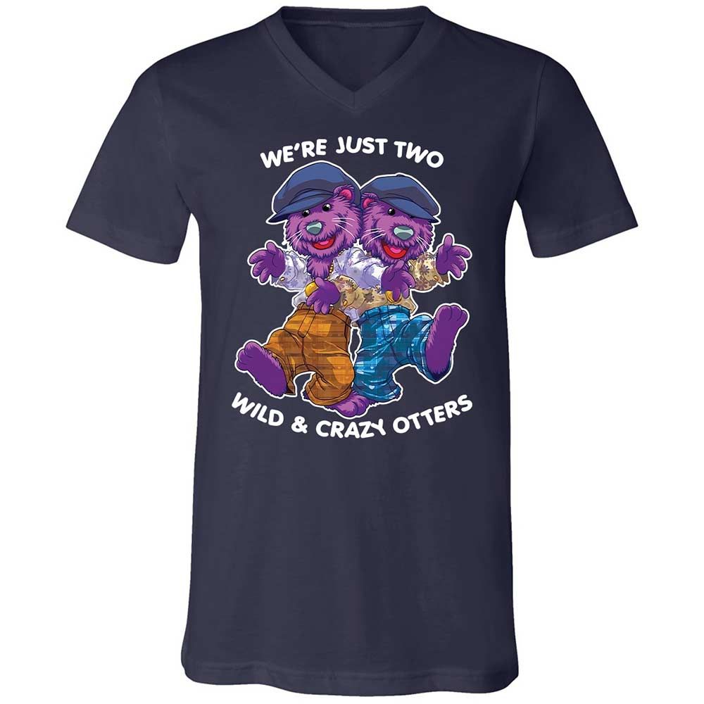 Two wild & crazy otters - Navy - 2