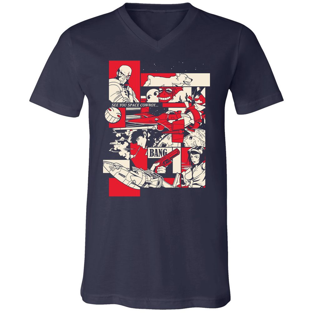 Unisex V-Neck T-Shirt - YDNZ35LC - Navy - 2