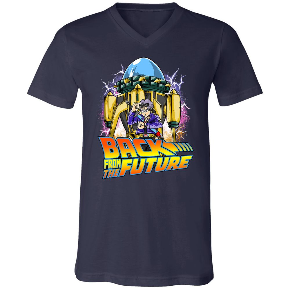 Unisex V-Neck T-Shirt - H3YCMJYU - Navy - 2