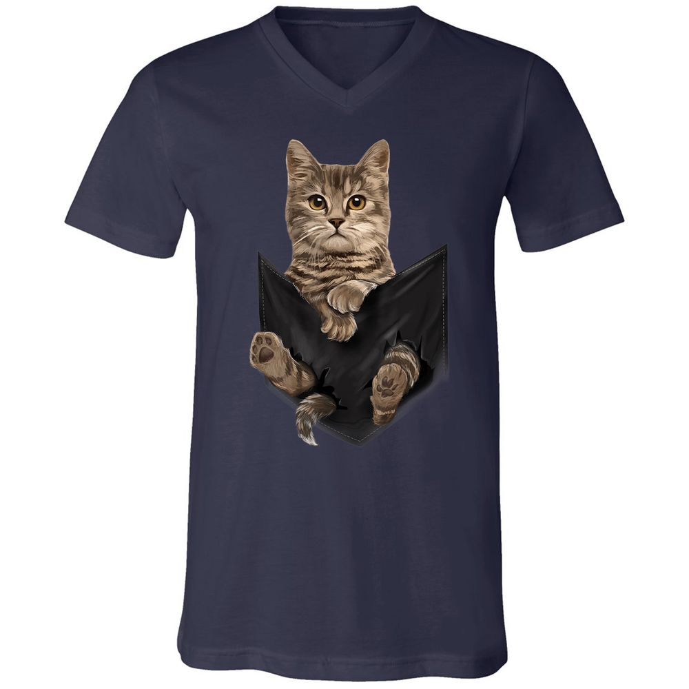 Unisex V-Neck T-Shirt - M14ZND4Y - Navy - 2