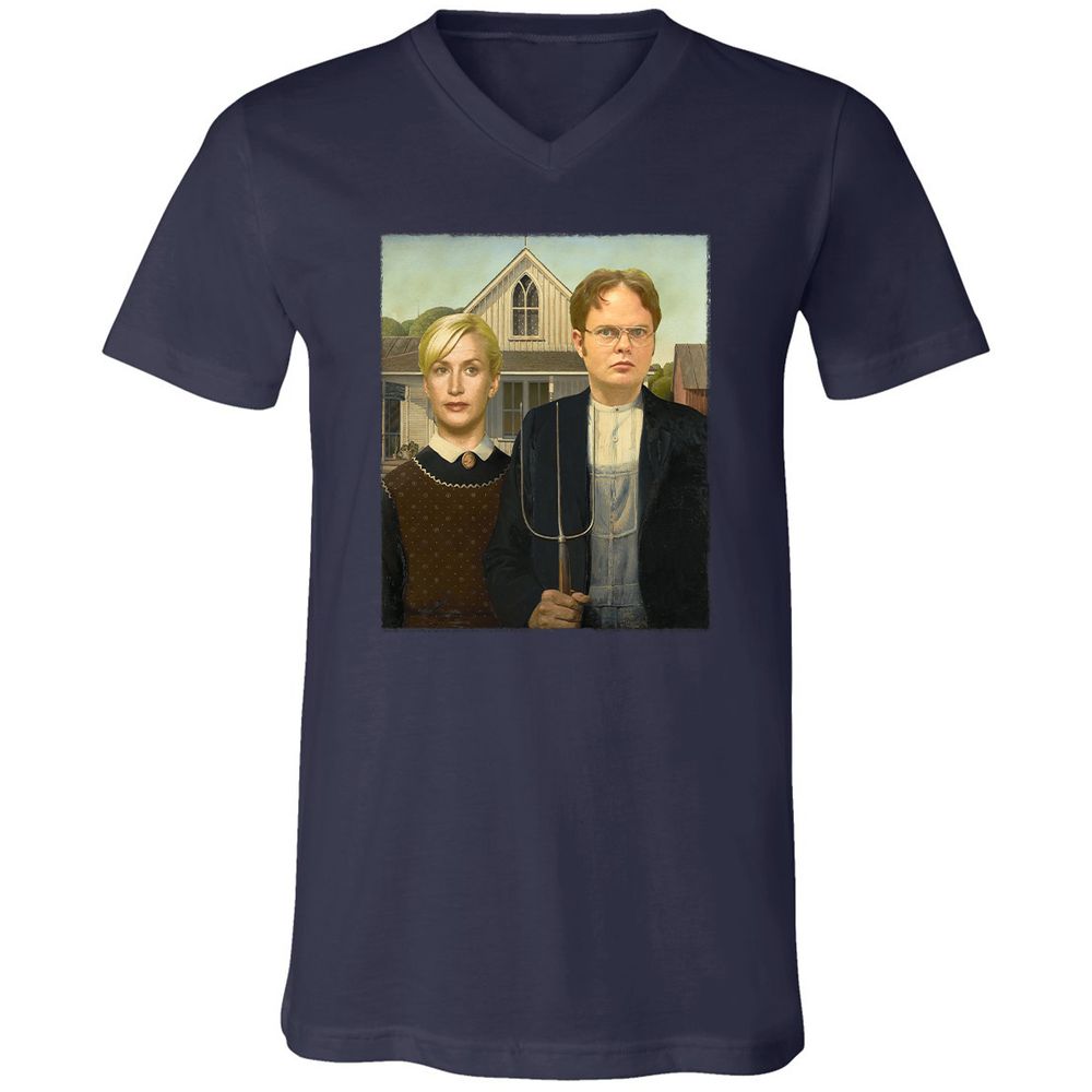 Unisex V-Neck T-Shirt - AP2K9UF9 - Navy - 2