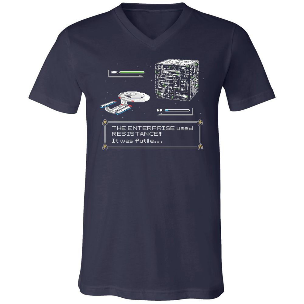 Unisex V-Neck T-Shirt - 4JQ9RP8M - Navy - 2