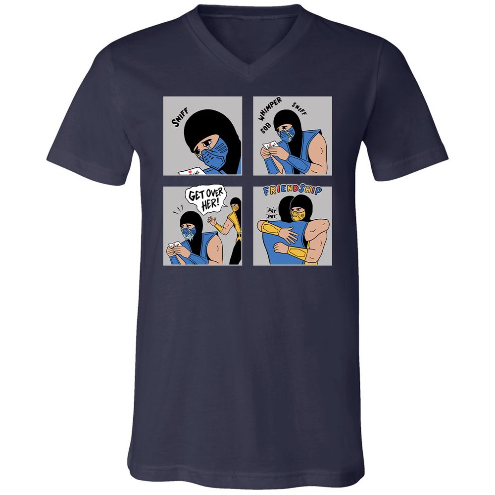 Unisex V-Neck T-Shirt - 77UYTX1L - Navy - 2