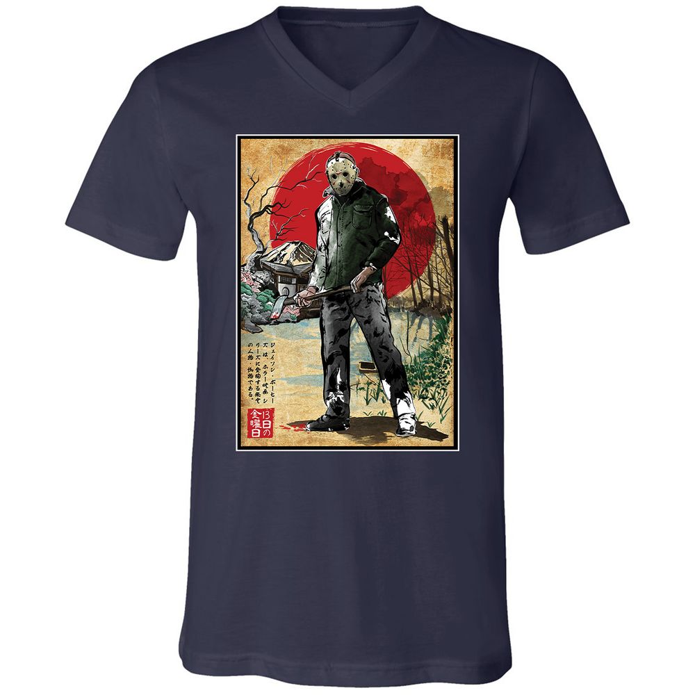 Unisex V-Neck T-Shirt - 6VH9C7LV - Navy - 2