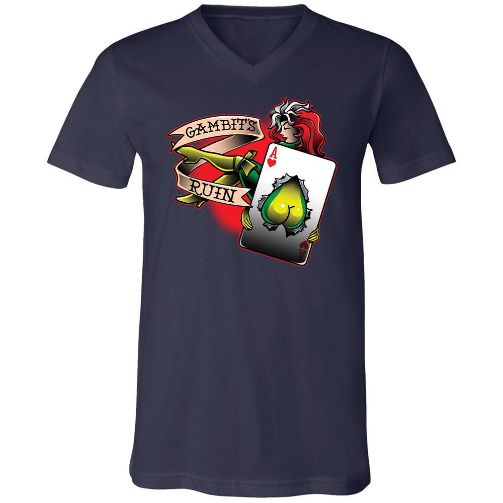 Unisex V-Neck T-Shirt - K19KYJFX - Navy - 2