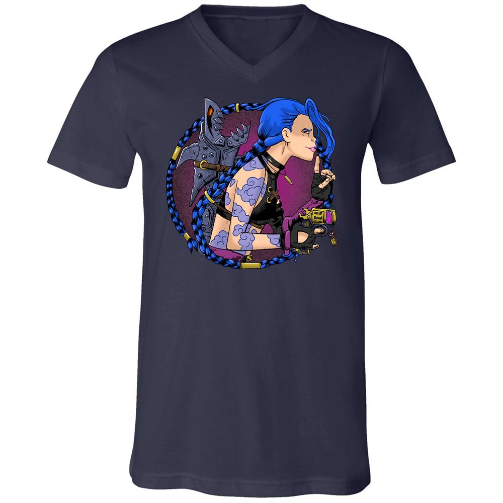 Unisex V-Neck T-Shirt - JU1JJMX5 - Navy - 2