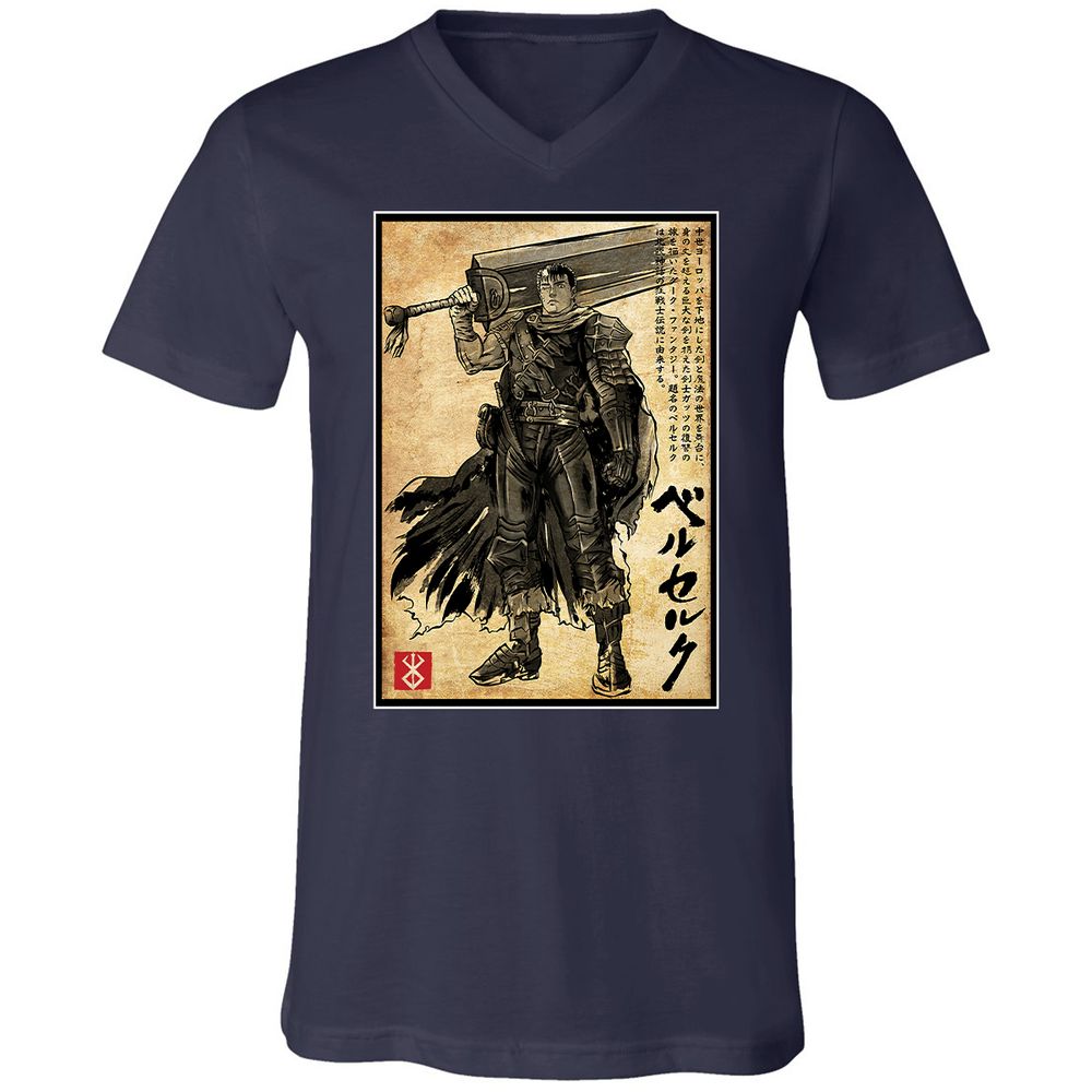 Unisex V-Neck T-Shirt - 6V9UDS5Q - Navy - 2