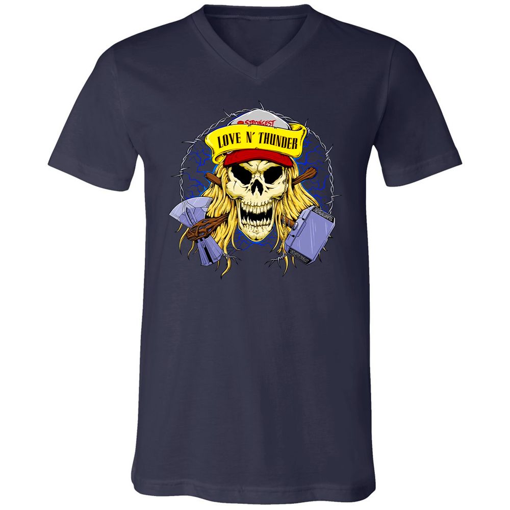 Unisex V-Neck T-Shirt - QT1H9JAL - Navy - 2