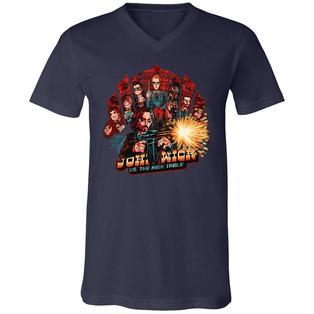 Unisex V-Neck T-Shirt - 5Z6UVZKJ - Navy - 2
