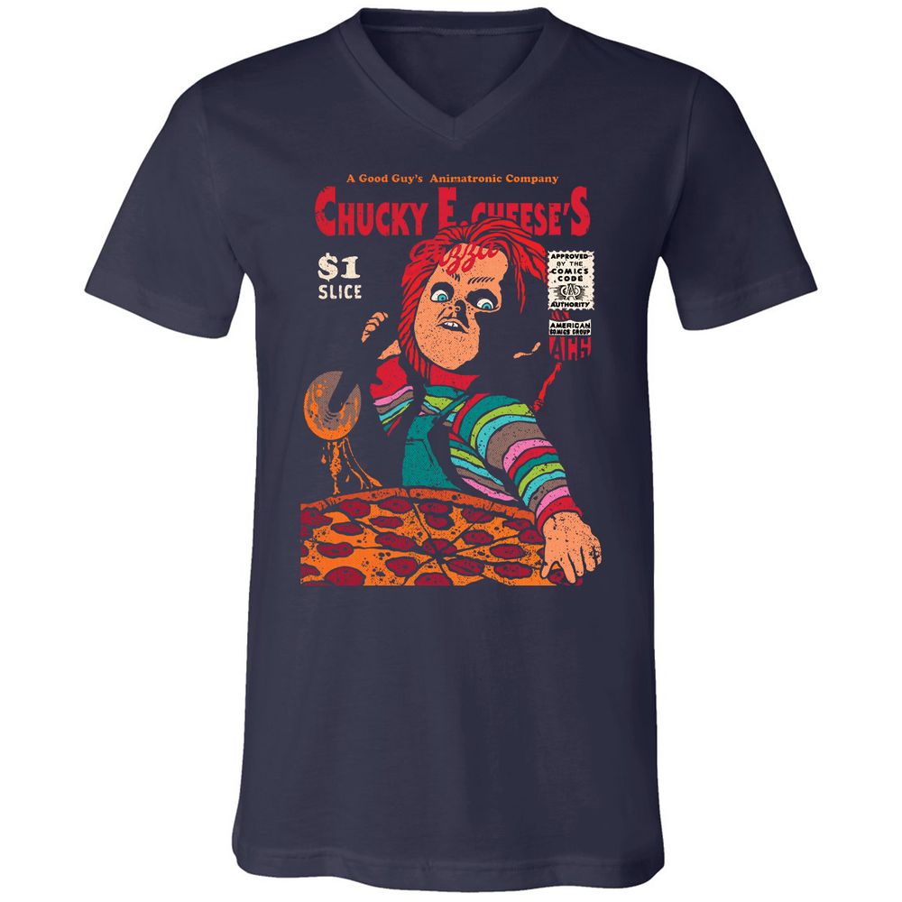Unisex V-Neck T-Shirt - ZA5TBDM3 - Navy - 2