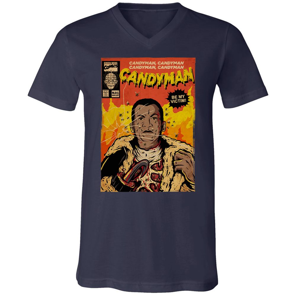 Unisex V-Neck T-Shirt - BKH4T9YG - Navy - 2