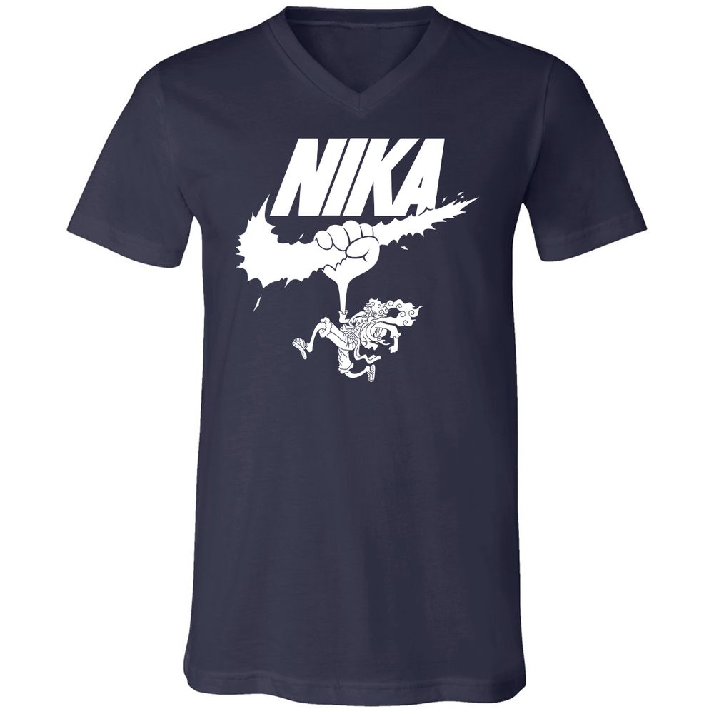Unisex V-Neck T-Shirt - 8J69X42U - Navy - 2