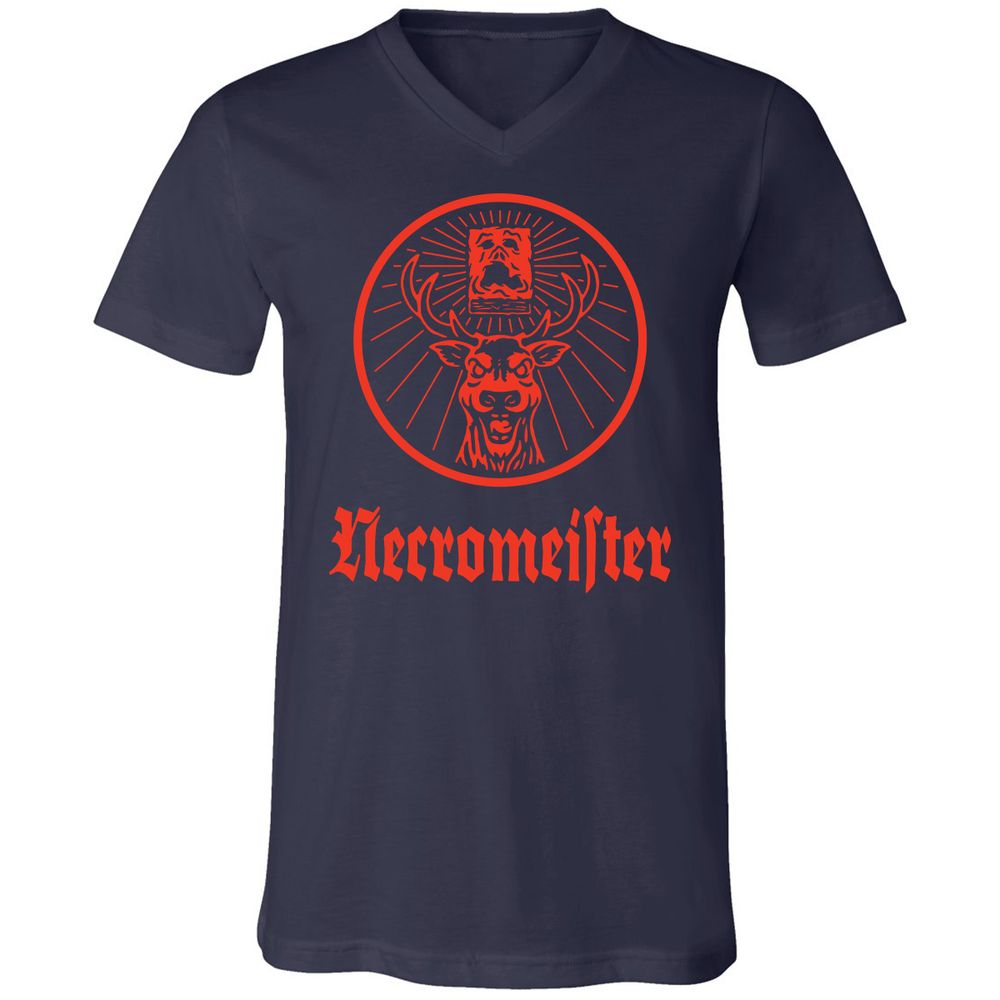 Unisex V-Neck T-Shirt - TVZFM4XH - Navy - 2