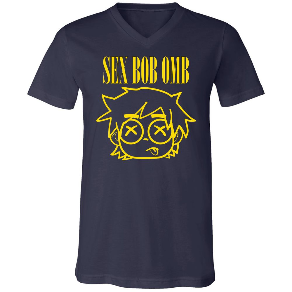 Unisex V-Neck T-Shirt - RTYA94CW - Navy - 2