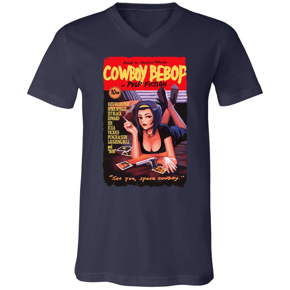 Unisex V-Neck T-Shirt - 9GMGYTK6 - Navy - 2