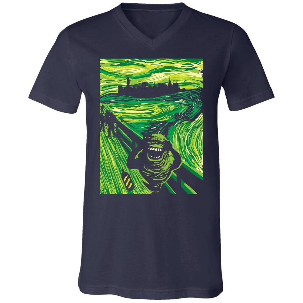 Unisex V-Neck T-Shirt - 5A78X846 - Navy - 2