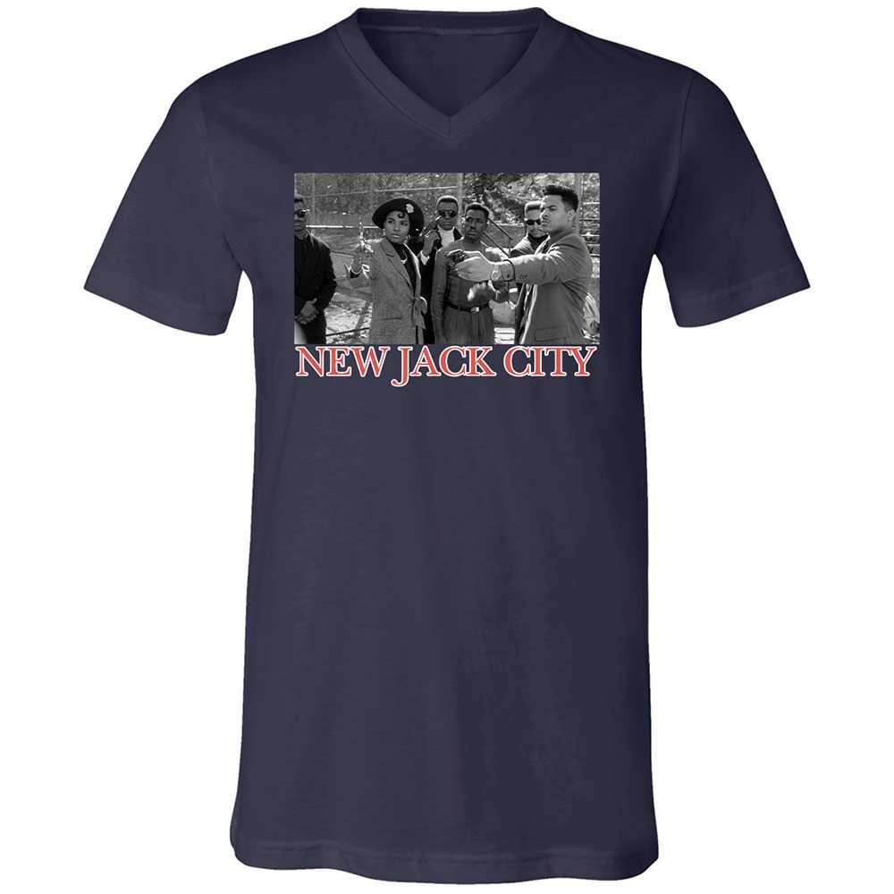 Unisex V-Neck T-Shirt - 27NNY9HS - Navy - 2