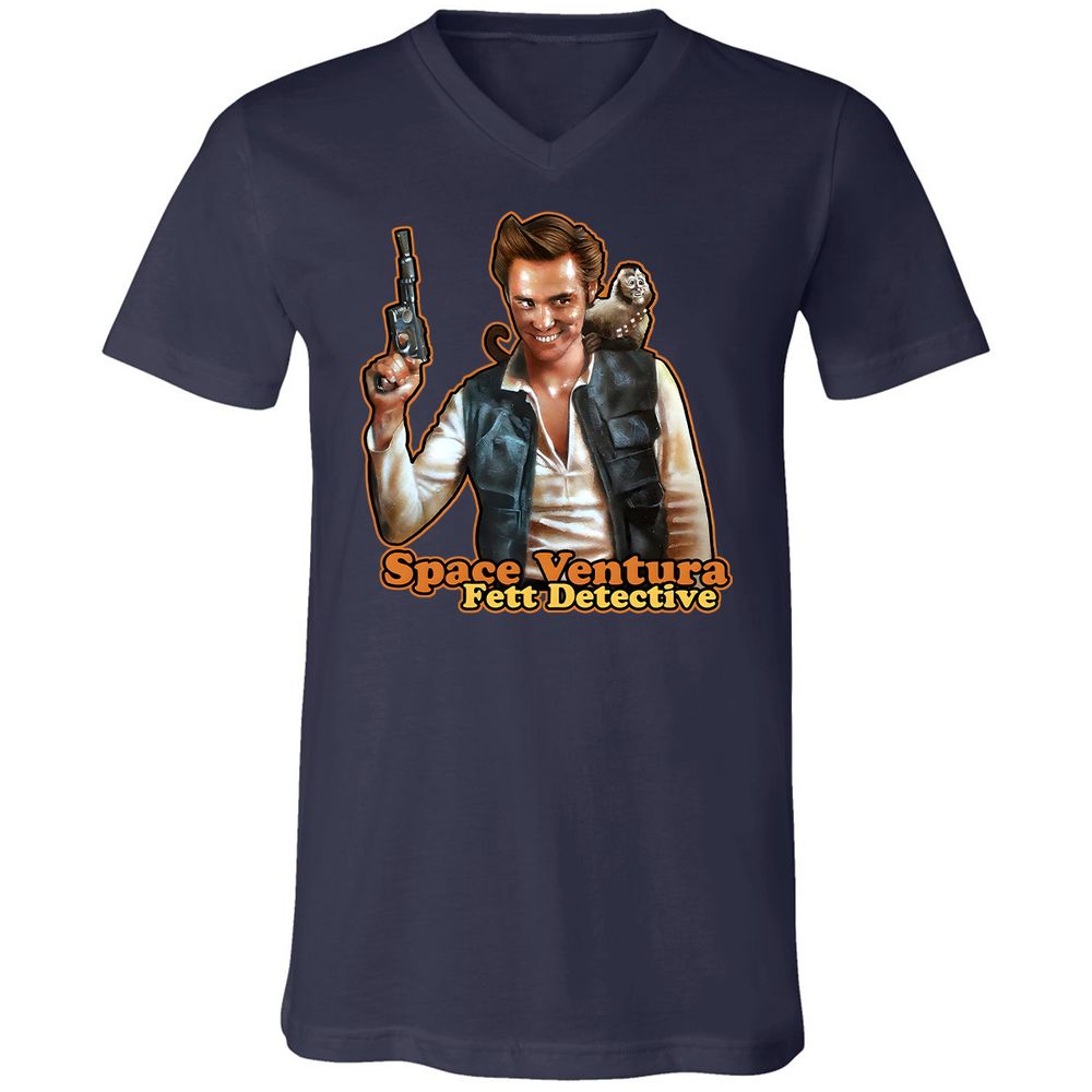 Unisex V-Neck T-Shirt - TS3KR6DQ - Navy - 2