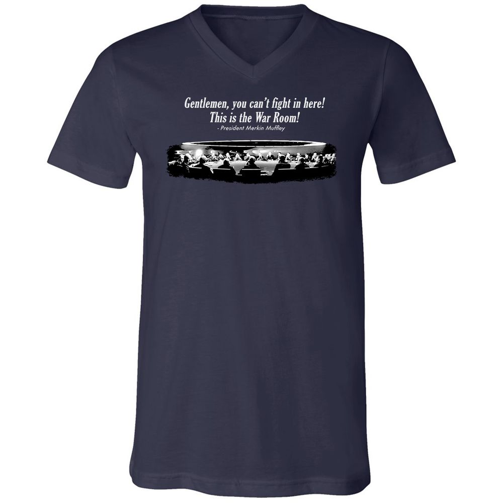 Unisex V-Neck T-Shirt - Y44U5G3Q - Navy - 2