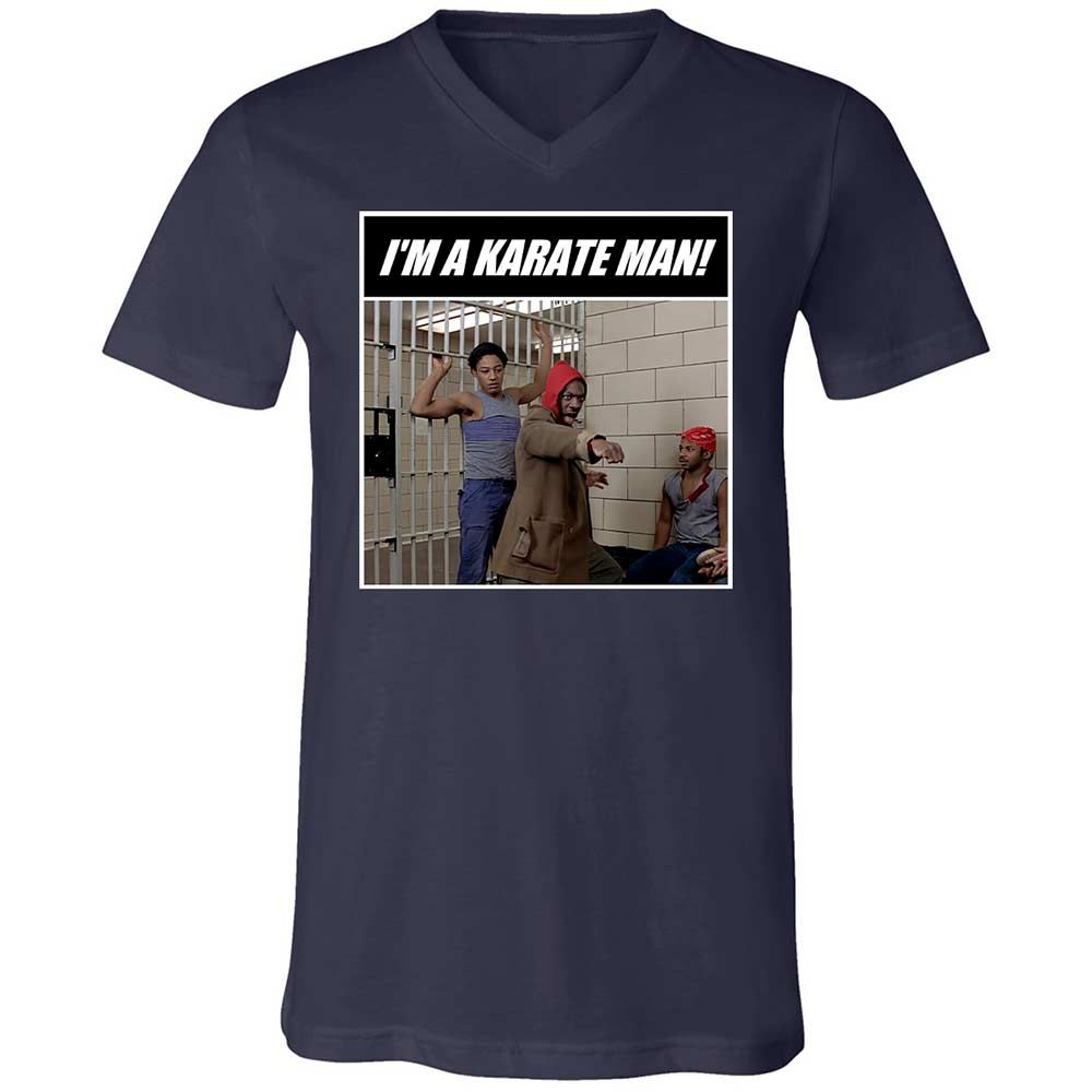 Unisex V-Neck T-Shirt - PDAB3D6Y - Navy - 2