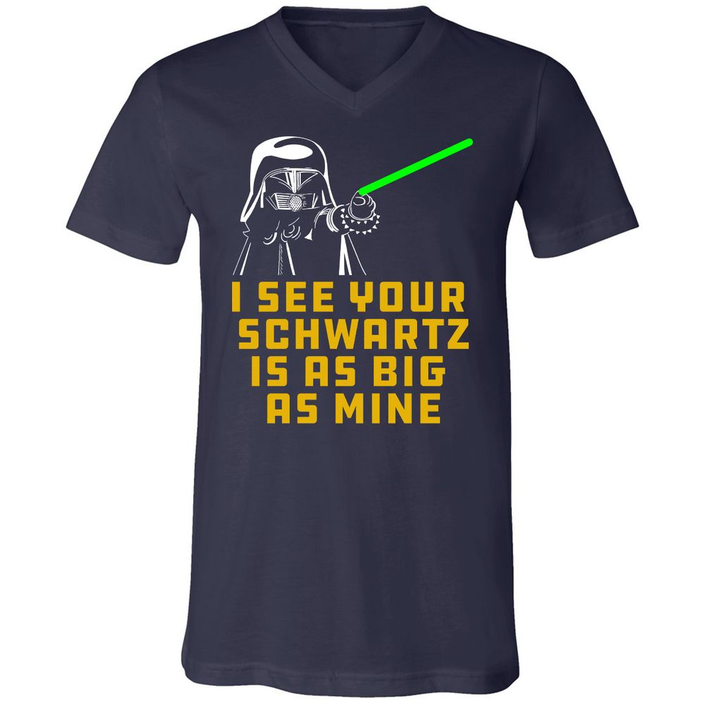 Unisex V-Neck T-Shirt - 6BL9WKRJ - Navy - 2