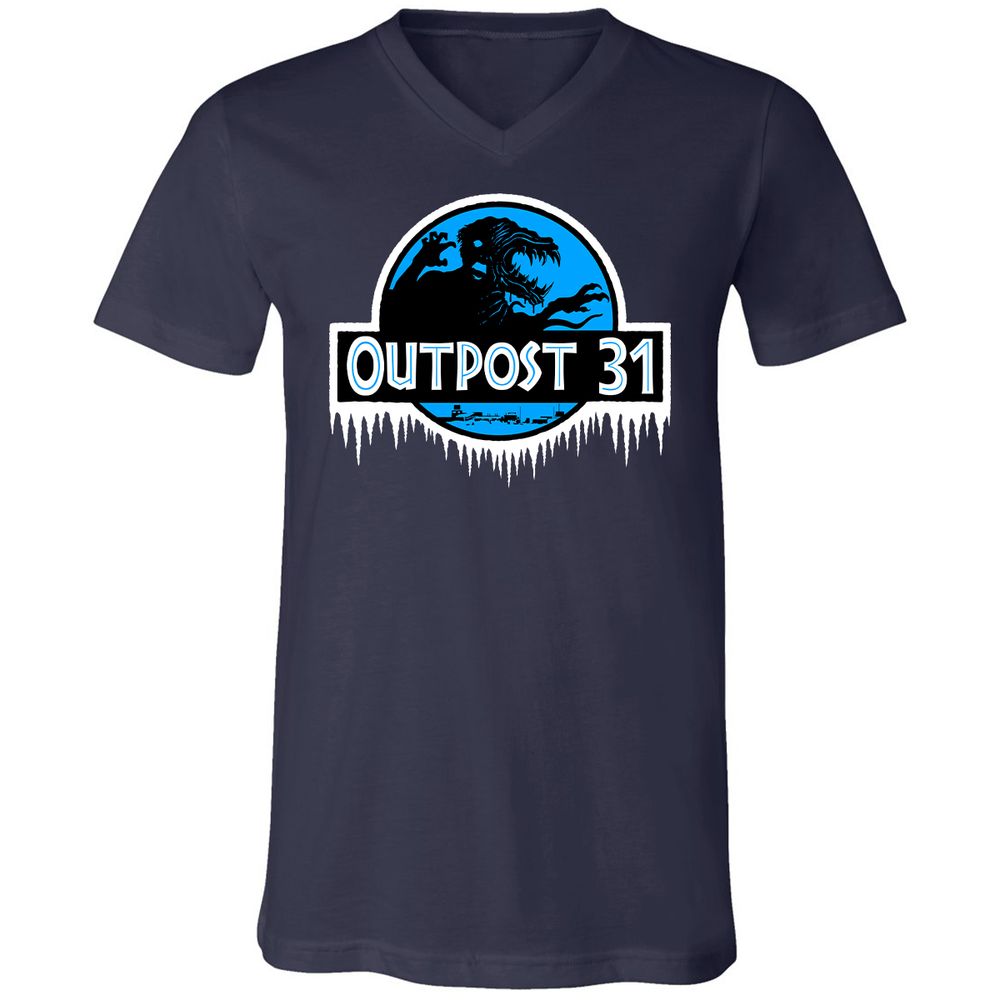 Unisex V-Neck T-Shirt - 42CAFQHZ - Navy - 2