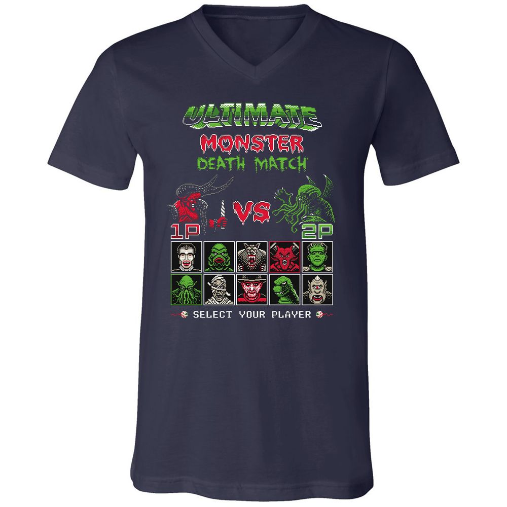 Unisex V-Neck T-Shirt - CETDZB2M - Navy - 2