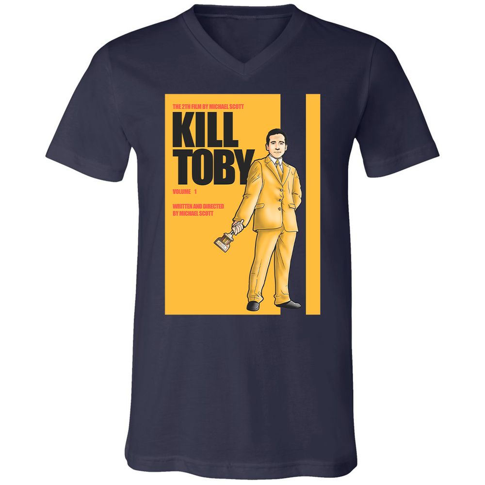 Unisex V-Neck T-Shirt - DFE1HZ8K - Navy - 2