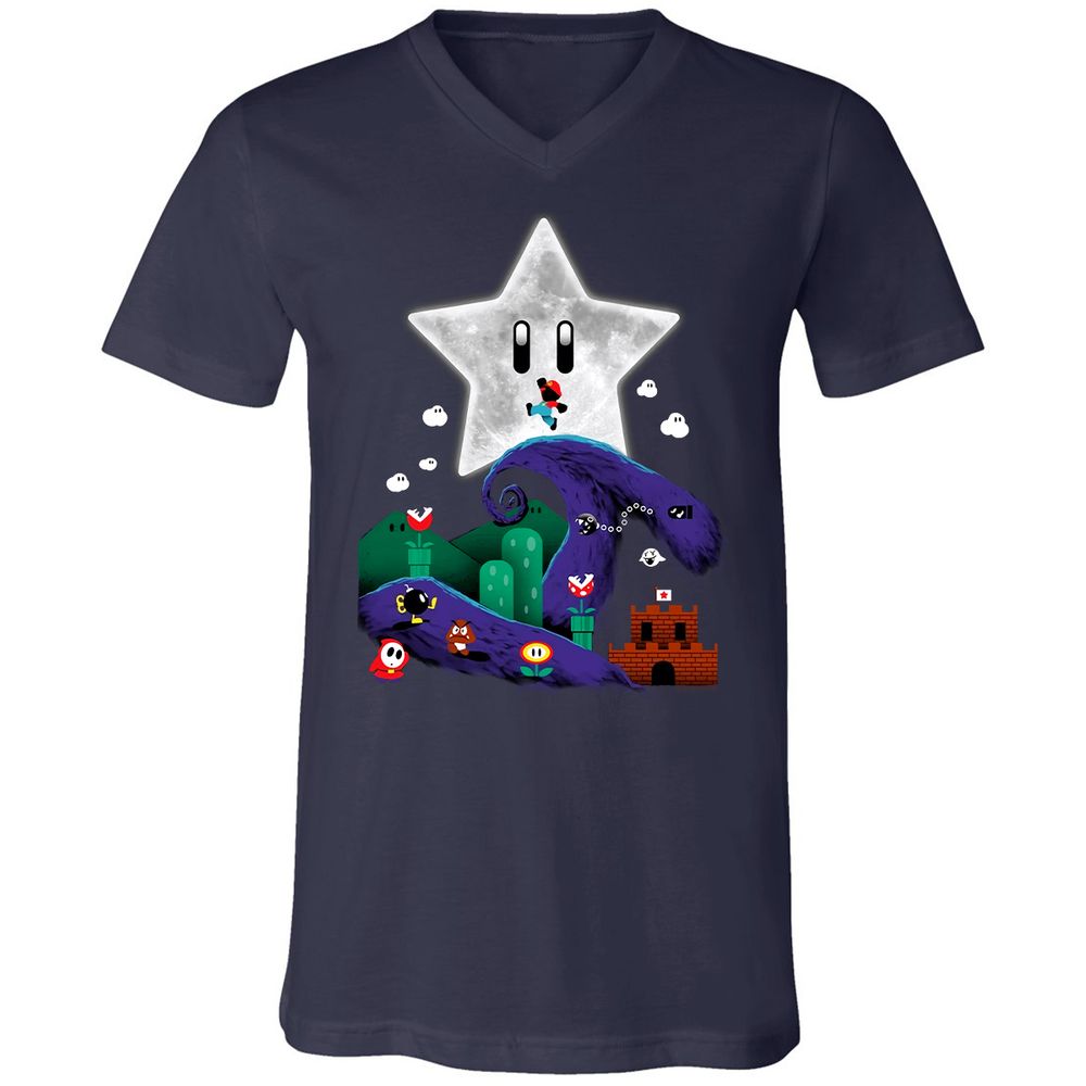 Unisex V-Neck T-Shirt - 9T996MRG - Navy - 2