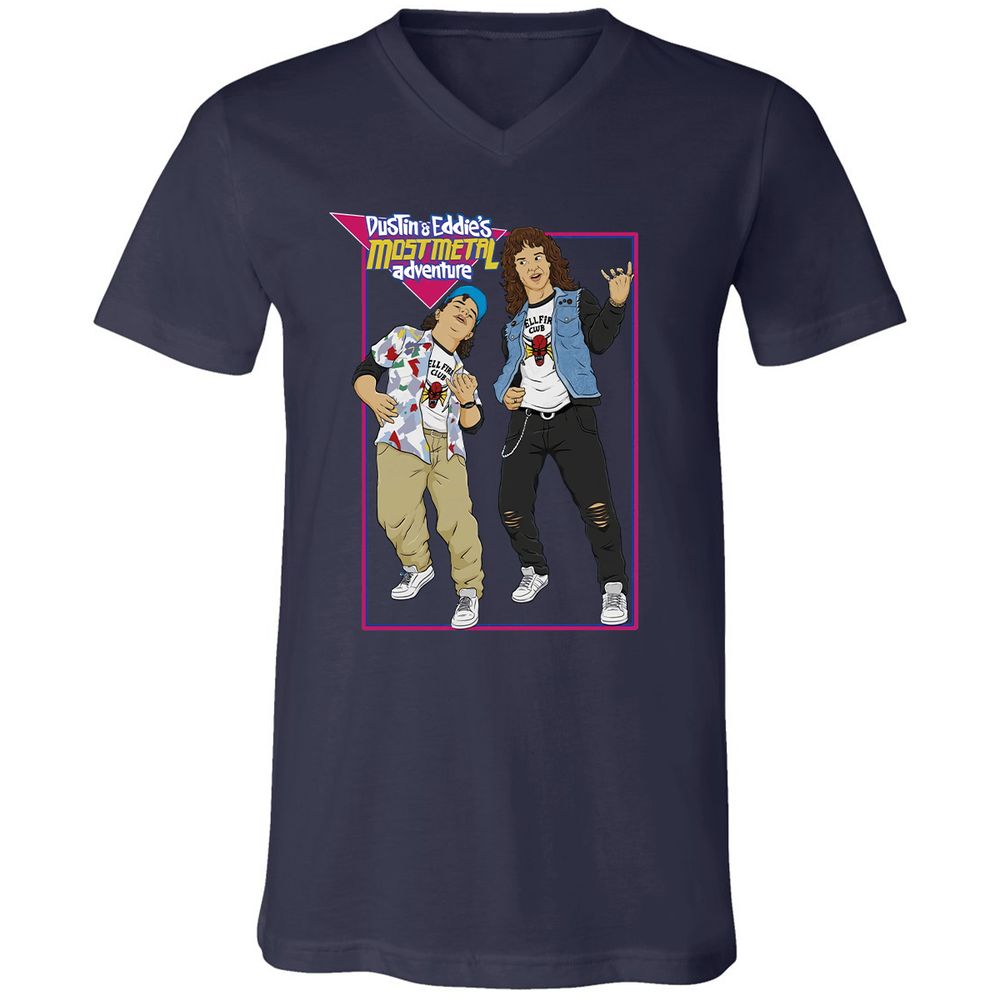 Unisex V-Neck T-Shirt - MZPU5BMX - Navy - 2