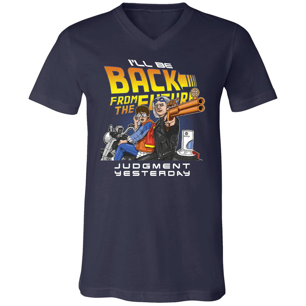 Unisex V-Neck T-Shirt - TUPHZ615 - Navy - 2