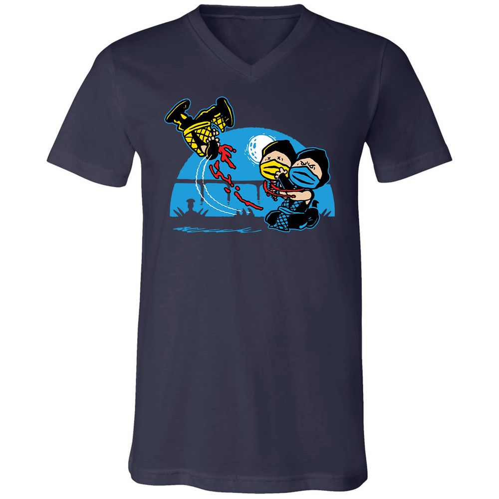 Unisex V-Neck T-Shirt - RCGBQWD8 - Navy - 2