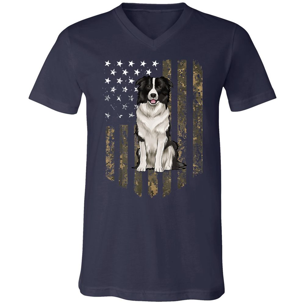 Unisex V-Neck T-Shirt - CMHFVAAW - Navy - 2