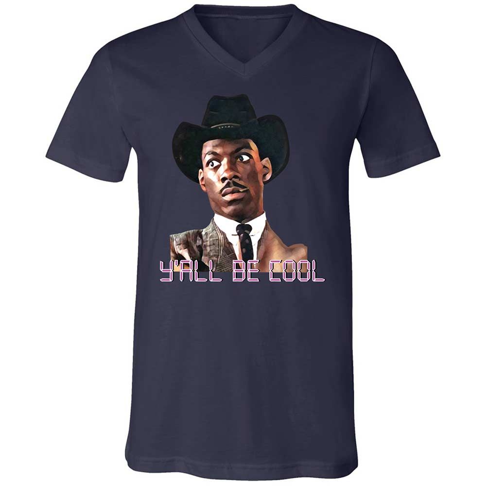 Unisex V-Neck T-Shirt - E8JMX5N3 - Navy - 2