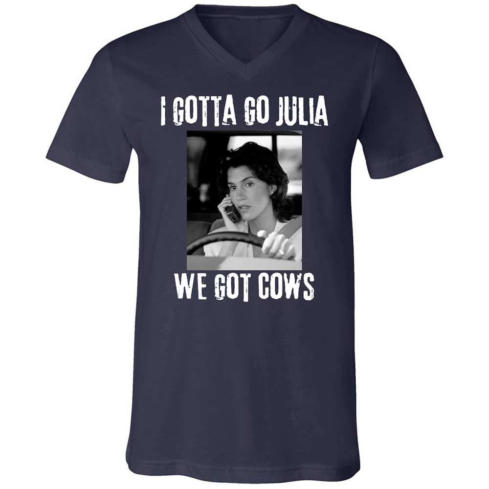 Unisex V-Neck T-Shirt - FUJ8YD6Q - Navy - 2