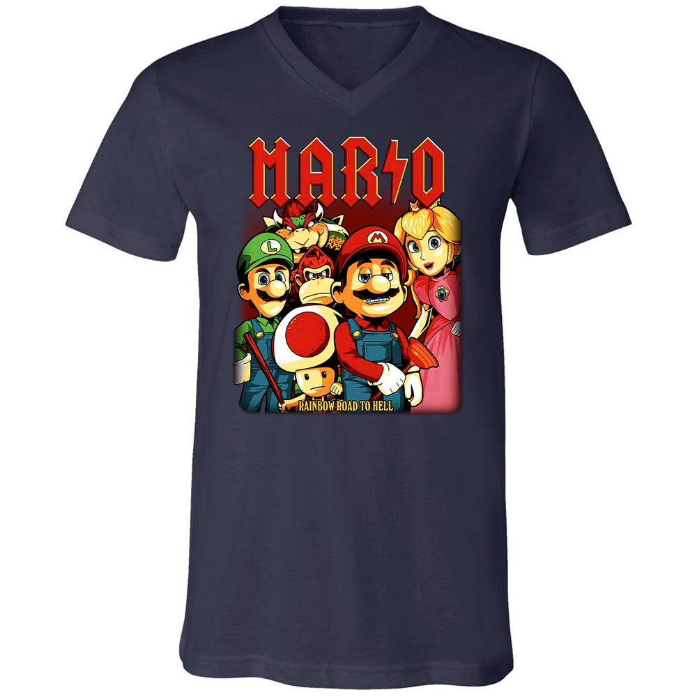 Unisex V-Neck T-Shirt - HJHXGP9C - Navy - 2