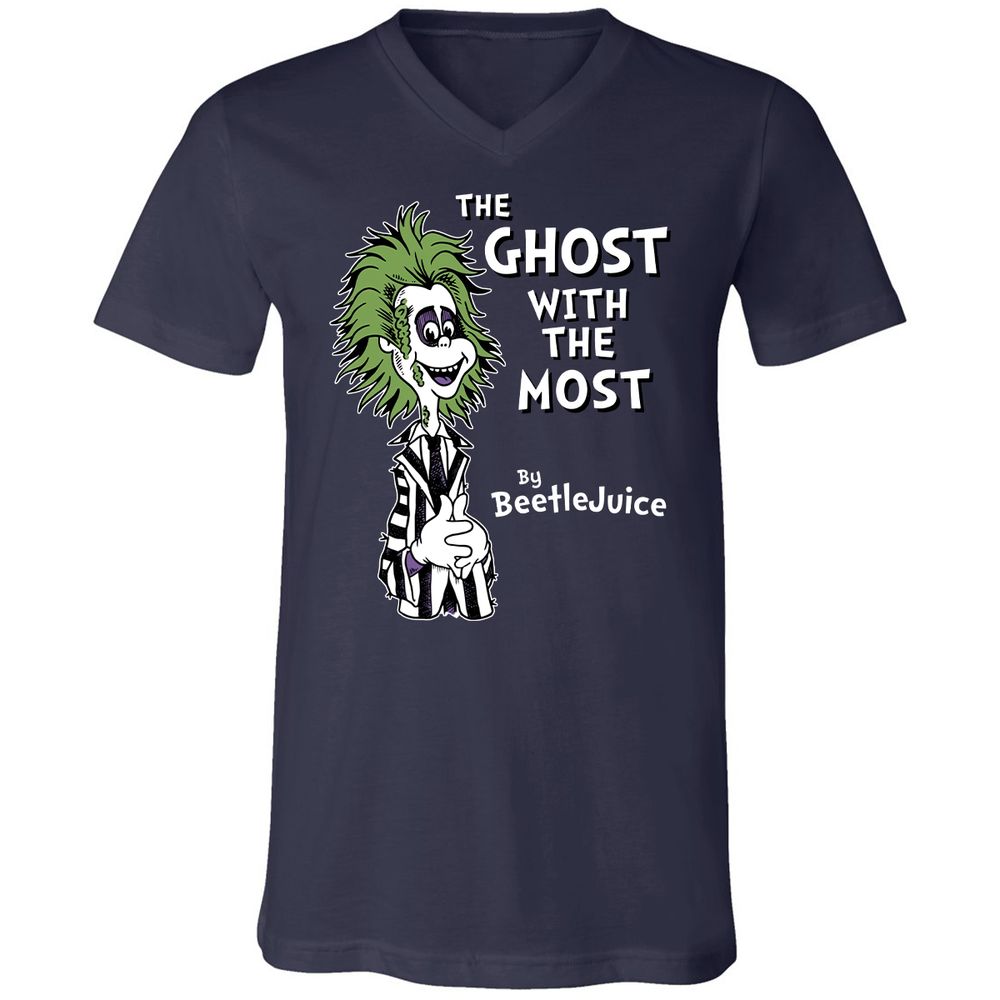 Unisex V-Neck T-Shirt - KJ3DHMXP - Navy - 2